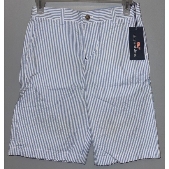Vineyard Vines Boys Size 12 Seersucker Blue and White Shorts - Picture 1 of 8